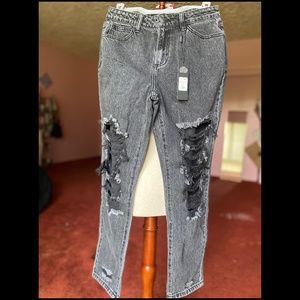 Jax Distressed High Rise Boyfriend Jeans